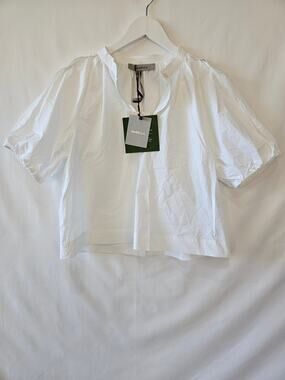 Marella Blouse Cropped Summer White Size 2